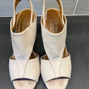 Coclico Beige Suede Platform Sandal Size 38.5